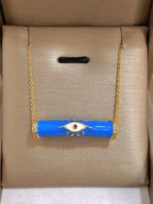 1 Pc Colorful Evil Eye Charm Necklace For Women Stainless Steel Chain Necklace Daily Party Jewelry Christmas Gifts