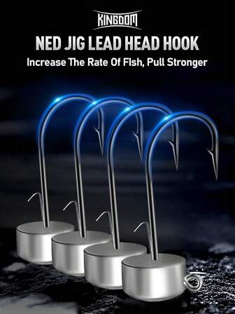  KINGDOM NED JIG Lead Head Hook 1.8g/2.7g/3.5g/4.2g 12pcs Worm Hooks Rigs Soft Lures Accessories Sharp Barb Hooks