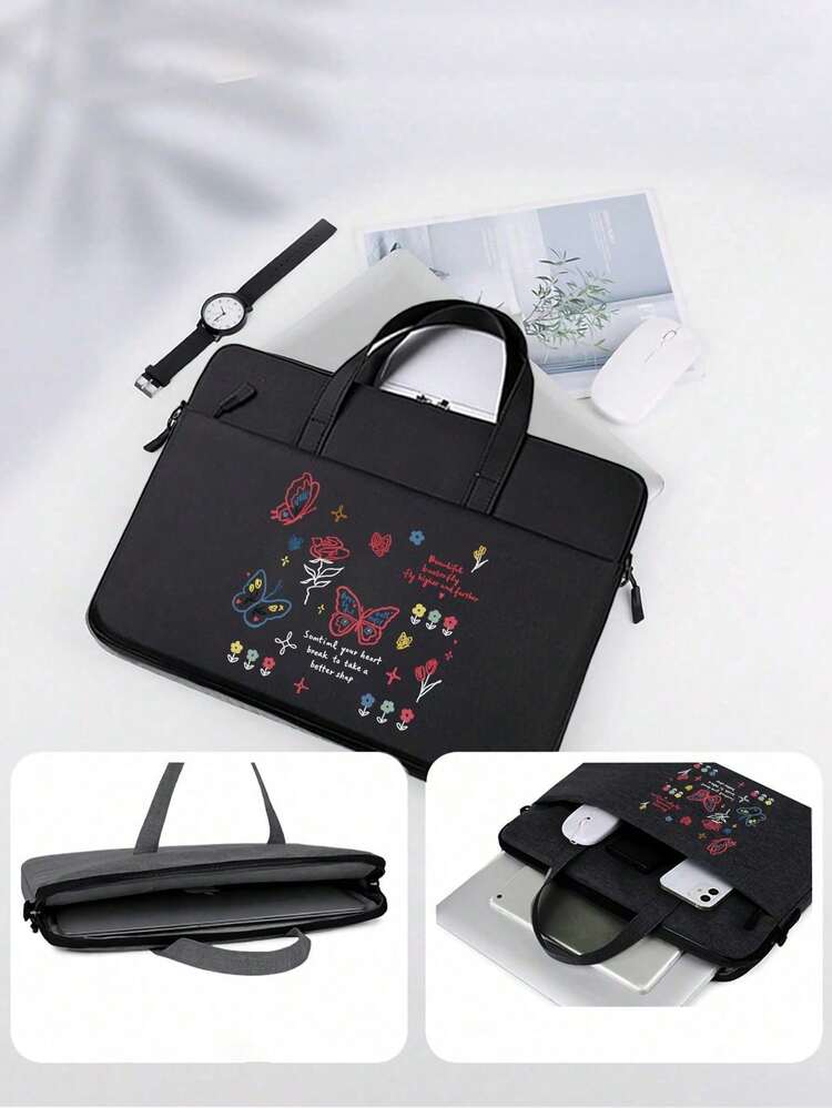 笔记本电脑包，带肩带，电缆整理器，女孩便携式笔记本电脑包，内部保护套，适用于 13-13.6 英寸、14-15 英寸、15.6-16 英寸笔记本电脑教室笔记本电脑包教室包教师储物包教室整理包，可赠送给家人、朋友、同学、同事、亲戚、老师、节日礼物 - 彩色 - 查看 3
