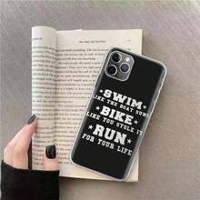 Triathlon Swim Bike Run Phone Cover Compatible With Apple  12 13 Mini 15 Pro Max 11 Pro 14 Plus 16 Pro Max 16E Case Shell Cover Clear TPU P, Cover Compatible With  17 Case,  17 Pro Case,  17 Pro Max Case