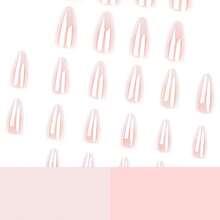 2026hot-Pink Ombre French Tip Press On Nails - Short Square Blush Gradient False Nails, Soft Glam Manicure Set, Easy Apply Nails Women - JP3258[膠水款] - 查看 4