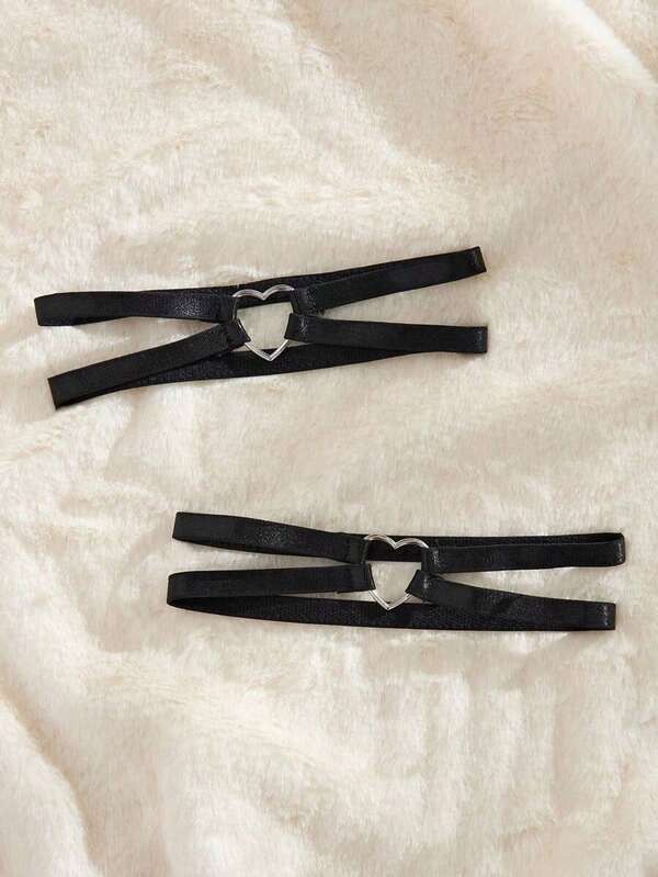 1 Pair Christmas Sexy Heart Shaped Leg Chain, Fashionable Party Dance Body Decoration