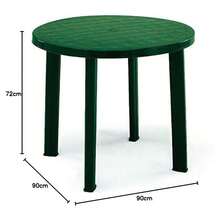 OISE ART STORE Tavolo Da Giardino Rotondo Verde In Plastica ø 90 Cm Resistente Arredo Esterno 019733 - - Multicolore - Visualizzare 2