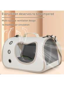 PETSIN 1 Peça Bolsa Transportadora Portátil para Animais de Estimação, Bolsa a Tiracolo com Abertura Lateral Respirável para Gatos, Cachorros Pequenos - Multicolorido - Visão 6