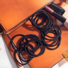 120pcs Black Hair Ties, Suitable For Thick, Curly Hair, Ponytail, Unisex Hair Bands, Portable Daily Hair Ties - Multicolor - View 7