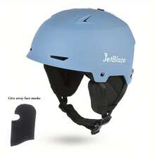 JetBlaze 1 PC Ski Helmet With Free Balaclava, Adjustable Size & Removable Ear Pads, For Men Women Winter Sports. - Multicolor - View 16