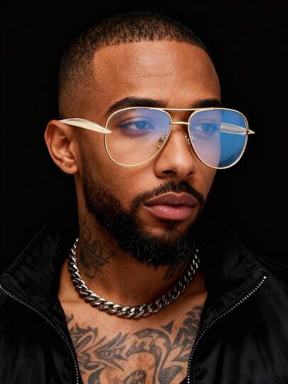 1PC Full Frame Circular Transparent Glasses Men's Casual Fashion Glasses For Daily Reading And Work Commuting Outfits Beach Accessories Vintage Basics Business Casual Gifts