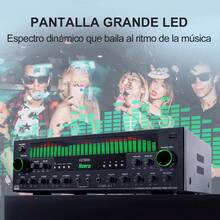 Amplificador de Audio Bluetooth HZ5800 5.1 Canales, Potente Subwoofer, Karaoke, Cine en Casa, Entrada USB/AUX/Fibra, Control Remoto, Sonido Envolvente para Hogar y Fiestas - Tipo de Enchufe A USA (110-127V) - Ver 9