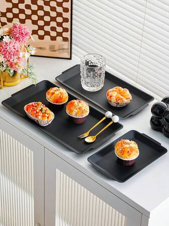 1pc Stainless Steel Rectangular Tray, Serving Platter For Restaurant Prep, Steaming Dish, Suitable For Home Kitchen, Restaurant, Hotel, Kitchen Supplies, Tableware Accessories