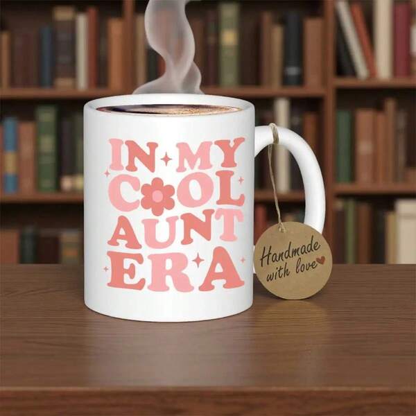 Fatbaby Funny Aunt Coffee Mug Gifts Humorous Birthday Announcement Mothers Day Gifts Auntie To Be In My Cool Aunt Era Tea Cup 11oz, Funny Present, Holiday Gift Idea, Humorous Design, Quirky Cup, Glass Mug, Reusable Cup, Gift Mug, Friends Gifts, Coffee Lovers