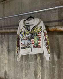 Hip-Hop Y2K Streetwear American Retro Letter Hooded Cardigan Printed Loose Sports Harajuku Style Sweatshirt - 粉紅色 - 查看 9