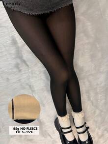 【DazzleLegs】女士80克/220克透明连裤袜，黑色性感透明长筒袜，加厚保暖连裤袜，适合秋冬季节，舒适商务连裤袜，适合10-25℃ - 黑色 - 查看 4