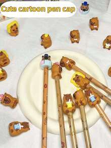 5pcs/10pcs/20pcs Cute Soft Silicone Capybara Pencil Caps, Cartoon Animal Pencil Toppers, Random Colors And Styles, Pencil/Pen Accessories, Adorable Pencil Tip Extenders, Student Rewards/Gifts, Prevent Pencil Scratches, Suitable For Students, Office Supplies, Gifts For Family, Friends, Coworkers, School Stationery - Multicolor 1 - View 14