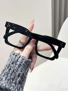 1副/2副女士时尚平光塑料眼镜，方形镜框，休闲风格，纯色，适合日常佩戴、搭配服装、徒步旅行、商务出行、节日庆典、派对、街拍等场合，适合所有脸型，高品质眼镜，精美礼品，时尚配饰 - 無色 - 查看 6