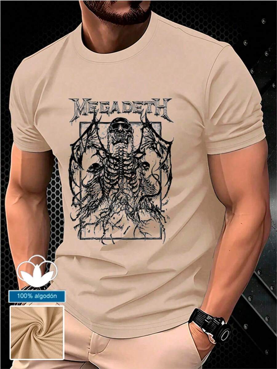 Camiseta 100% algodón para hombre con un estampado único de calavera. Camiseta informal y cómoda de manga corta con cuello redondo. Perfecta para primavera y verano, ideal para cualquier ocasión. Color liso, informal y para uso diario. Camiseta ligera y transpirable de manga corta para verano (Tallas S, M, L, XL, XXL y XXXL).