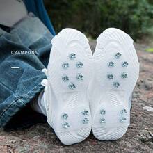 1 PC Outdoor Crampons Mountaineering Travel Fishing Snow Non-Slip Shoe Cover Stainless Steel 10 Teeth Ice And Snow Spike Silicone Light Ice Snow Grips Cleat Crampons Over Shoe/Boot Traction Cleat Slip-On Stretch Footwear