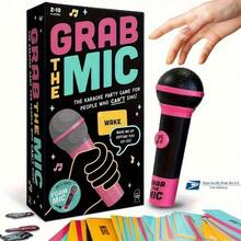 Juego de micrófono, juego de karaoke para fiestas familiares, 2-10 jugadores - Juego de mesa para malos cantantes con 250 letras (125 tarjetas) Noches divertidas y fiestas de cumpleaños - Hace una gran noche de citas para amantes de la música, karaoke o canto - Adulto - Juego Coge el micrófono - Ver 2