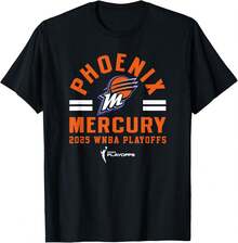 WNBA Official Phoenix Mercury 2025 Playoffs Worlds Collide T-Shirt - 黑色 - 查看 1