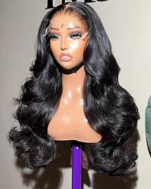 250% Density 13x6 HD Lace Front Wig Body Wave Lace Front Wigs Human Hair 100% Brazilian Human Hair Wig Natural 13X4 5x5 Glueless Full Edges Lace Pre-Plucked Lace Wig With Baby Hair For Women Ear To Ear Swiss HD Lace For Natural Looking Halloween Season - Natural Black - 查看 2