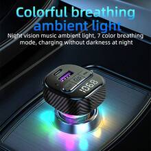 车载充电器、FM 发射器、BT 5.3、PD、30W 快速充电器、汽车音频无线接收器、车载适配器、MP3 音乐播放器、内置麦克风、双讲功能