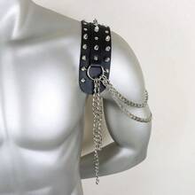 Hombrera de cuero para hombre, almohadilla de joyería para hombro, joyería de charretera con pinchos, hombro con funda decorativa - 1 - Ver 9