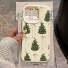 Funda para  con diseño de casa en el bosque y lazo, compatible con los modelos  16E, 15, 14, 13, 12 y las series 11/X/XR/XS MAX/Pro/PLUS/Pro MAX. Fabricada en TPU con textura imitación piel de cocodrilo, esta elegante funda protectora ofrece resistencia a los golpes, protección contra caídas y resistencia a las manchas. Una opción imprescindible para uso personal o para regalar. Perfecta para San Valentín, Acción de Gracias, Halloween, Navidad y otras ocasiones festivas. - Beis - Ver 1