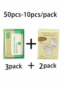 10/20/40/60/80/100 件，10 件/包一次性马桶座套，水溶性便携式马桶座套，便携式旅行和商务马桶垫，马桶套，飞机旅行必备配件，露营，浴室配件，浴室用品袋，学校用品学校用品