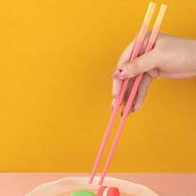 Pink Chopsticks Reusable Dishwasher  9.57 Inches Premium Non-Slip Lightweight Fiber Chop Sticks Japanese Chinese Chopstick Gift Set For Party 5 Pairs - 莫蘭迪粉色 - 查看 2
