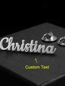 Broche personalizado con nombre, broche personalizado único de acero inoxidable, insignia de broche para niño y niña, accesorio personalizado para boda y fiesta, joyería personalizada con nombre - Multicolor - Ver 5