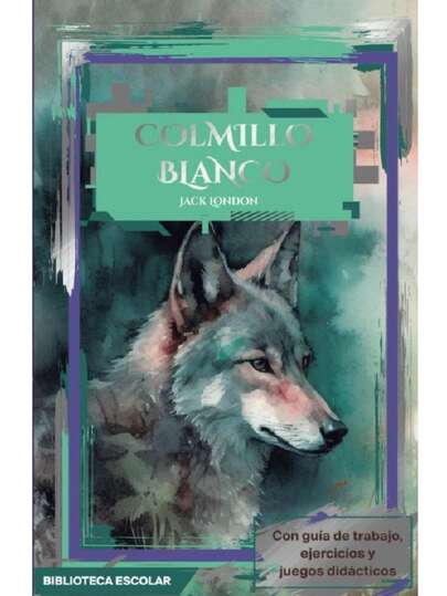 Colmillo Blanco. - Libro del Autor: Jack London.  Colección: Biblioteca Escolar. Edad: + 12 años. Formato: Pasta Blanda Páginas: 95 Medidas: 21 cm x 14 cm. --  Síntesis del libro - Con Guía de Trabajo – Preguntas De Comprensión Lectora - con Ejercicios y Actividades Didácticas. – Para jóvenes de 12 años en adelante.  Los hombres y los lobos son dueños de la tierra helada en la que se desarrolla esta novela y, aunque tratan de no pelear entre ellos, a veces les toca enfrentarse y comprobar cuál de los dos es el verdadero jefe.  Algo extraño ocurre cuando un lobo salvaje, criado en la naturaleza, se va a vivir con los hombres. Ahí comienza la apasionante historia de Colmillo Blanco, el solitario hijo del bosque nacido entre los lobos que se hace amigo de Nutria Gris. Este lobo conoce después a los hombres blancos, pelea contra cualquiera que lo moleste, y nos hace comprender cuán dura es la vida cerca del hielo eterno del Polo Norte.