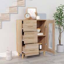 vidaXL Sideboard Sonoma-Eiche 69,5x34x90 Cm Holzwerkstoff - Yellow - View 3