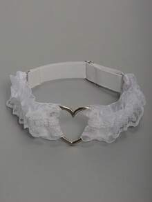 1pc Elegant Lace Heart Garter Sexy Bridal Thigh Chain Adjustable Halloween Valentine's Day Valentines