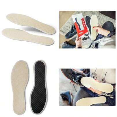 Wool And Alu Winter Shoe Insole, Set Of 3 Pairs, Insulating And Odour Busting Shoe Inserts Men And Womenu2019s Boots And Shoes, Alu Tech Insoles, Warm And Comfy, 3 Pair Pack 42 EUR M9 US