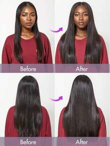 Hair Clip In Hair Extensions Straight Human Hair 8Pcs Clip In Extensions Remy Clip In Hair Extensions Real Human Hair Extensions Clip In Extension Human Hair Black For Women 22inch - Natural Black - View 4