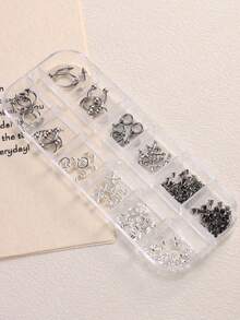 3D银色金属铆钉美甲装饰品，3D合金朋克美甲配件Y2K哥特星空行星铆钉锥形美甲用品，金色美甲打孔笔，美甲凝胶指甲油美甲沙龙用品 - 彩色 - 查看 8