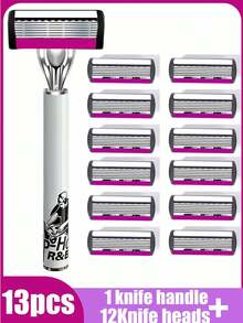 Men's Manual Safety Shaver, With 6 Layers Of Sharp Blades, Smooth Shaving, Ergonomic Manual Labor Knife Holder Design, Providing A Refreshing Shaving Experience. This Is A Men's Shaving Tool That Is Easy To Clean And Install, Affordable, And Durable.