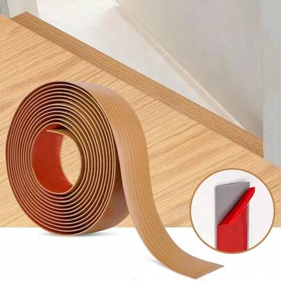1pc 3 Meters/118.11in Self-Adhesive PVC Floor Transition Strip - Floor Transition Trim, Floor Covering Strip, Used To Connect PVC Baseboards, Evenly Separate Floor Gaps, Easy To Install, Durable And Stylish, Suitable For Kitchen, Bathroom, Bedroom, Entrance, Kitchen Doorframe, Bathroom Upgrade, Elegant Design, Modern Indoor Style, Easy To Install