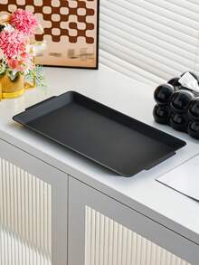 1 件不锈钢矩形托盘，餐厅准备用餐盘，蒸盘，适用于家庭厨房、餐厅、酒店、厨房用品、餐具配件 - 黑色 - 查看 12