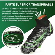 Bulamall Zapatos de Fútbol para Hombre, Profesionales Zapatillas de Deporte Adulta, Tacos de Fútbol para Entrenar al Aire Libre, Atletismo Interiores y Exteriores - Blanco-FG - Ver 5