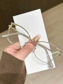 女士奢华优雅个性化水钻镂空猫眼眼镜 - 無色 - 查看 16