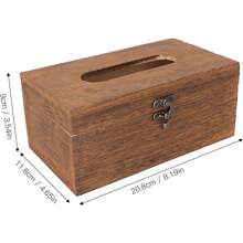 ZJchao Caja de Pañuelos, Cubierta de Caja de Pañuelos Vintage Decorativa Retro para Servilletas Caja de Almacenamiento de Toallas de Papel Soporte Rectangular para Pañuelos Soporte para Dispensador - 1 - Ver 6