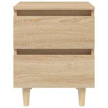 vidaXL 2 Stück Nachttische mit Kiefernholz-Beinen, Sonoma-Eiche, 40x35x50cm