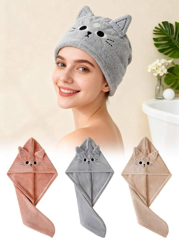 Toallas de pelo de microfibra de secado rápido - Toallas envolventes súper absorbentes y suaves para cabello rizado, diseño moderno, accesorio ideal para el baño, toallas para el cabello para el baño, cuidado del cabello rizado, diseño de toalla moderno, toalla de microfibra, gorro de ducha anti-frizz, accesorios de baño