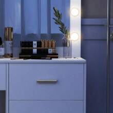 Makeup Vanity With Lights,Vanity Desk With Mirror And Stool,White Dresser Table With Drawers And Open Shelves,3 Color Modes,10 LED Light,Sliding Mirror,Adjustable Brightness,Modern Wood Vanity Desk Set For Bedroom,Bathroom,Halloween Gift For Women - 白色 - 查看 9