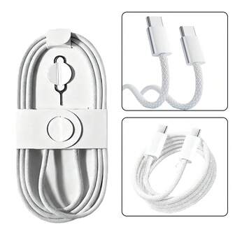 60W 快速充电 USB C 转 USB C 数据线 适用于 17/17 Air/17 Pro/17 Pro Max/16/16 Plus/16 Pro/16 Pro Max/15/15 Pro