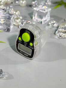带蜂鸣声的新型 LED 闪光发光手指计数器、透明多色拼图计数器、电子念珠计数器、念珠计数器、多用途计数器、小巧时尚的戒指、男女便携式计数器,适用于节日礼物、祈祷计数等。 - 彩色 - 查看 6