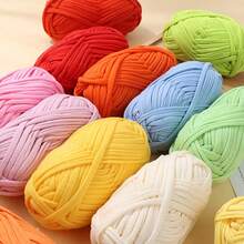 1 pièce 100g Fil de t-shirt, 30m/pièce Fil élastique de tissu pour crochet et tricot DIY, fil épais pour bretelles, pour projets de couverture, tapis et décoration maison faits main au crochet
