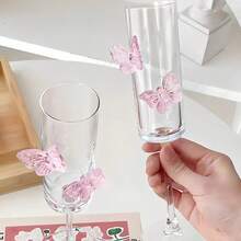 1/2/4pcs Butterfly Champagne Elegant Glass Goblets, Suitable For Wine, Beverage, Juice, Princess Style
