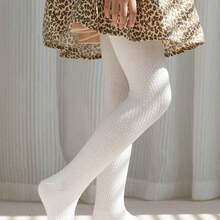 1 Pair Girls Casual Basic Leggings, Suitable For All Seasons (Size: 2-3Y, 3-8Y, 8-12Y, 12-16Y) - White - View 10