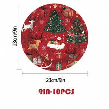 130pcs Red Christmas Disposable Tableware Set, Including 30 Paper Cups, 30 7-Inch Paper Plates, 30 9-Inch Paper Plates And 40 Paper Napkins, Perfect For Camping, Patio Barbecues, Picnics,Weddings,Christmas, Parties And Birthdays, Suitable For Party Decorations, Home Decorations, Birthday Decorations, Birthday Party Decorations,